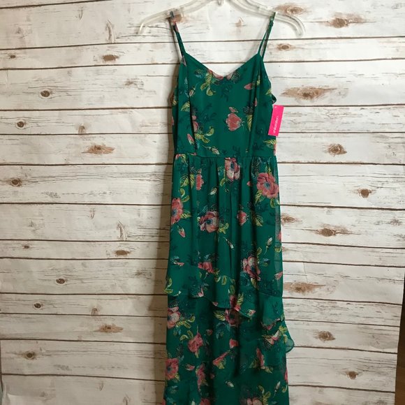 Xhilaration Dresses & Skirts - Xhilaration Jade Floral Ruffle Maxi Dress